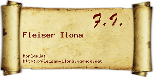 Fleiser Ilona névjegykártya